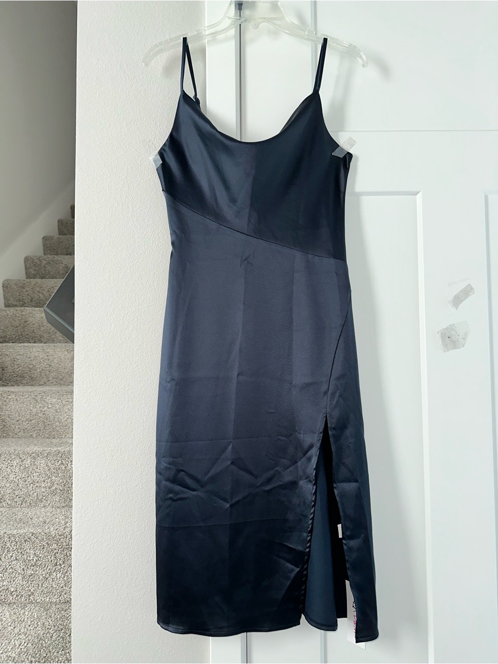 D&M Satin Slip Midi Dress with Side Slit size S